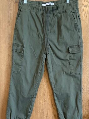 Ankelow Olive Green Women's Cropped Cargo Pants